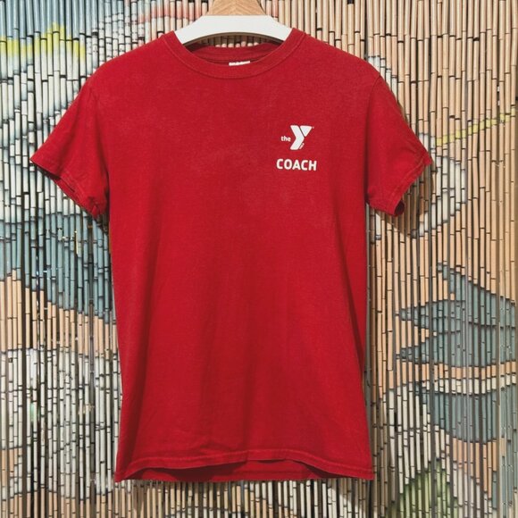 GILDAN Ultra 100% Cotton YMCA Coach T-Shirt, Red, Small - Picture 1 of 9
